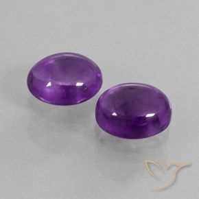 Gemas de Amatista Violeta medio natural de 7.54 ct, Ovalada, Transparente