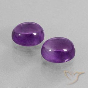 Gemas de Amatista Violeta medio natural de 8.10 ct, Ovalada, Transparente