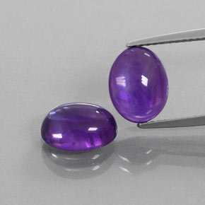 Gemas de Amatista Violeta claro medio natural de 4.96 ct, Corte Óvalo, Transparente