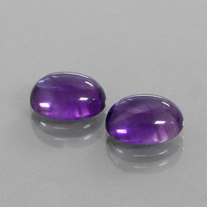 Gemas de Amatista Violeta claro medio natural de 4.96 ct, Corte Óvalo, Transparente
