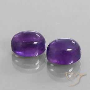 Gemas de Amatista Violeta claro medio natural de 7.61 ct, Ovalada, Transparente