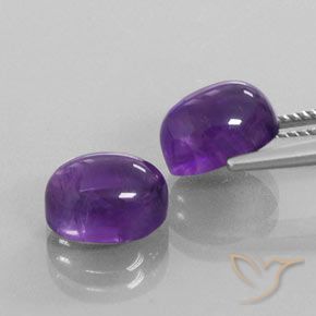 Gemas de Amatista Violeta claro medio natural de 7.61 ct, Ovalada, Transparente