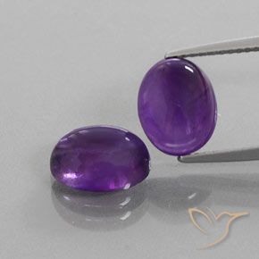 Gemas de Amatista Violeta rojizo natural de 5.47 ct, Ovalada, Transparente