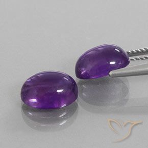 Gemas de Amatista Violeta rojizo natural de 5.47 ct, Ovalada, Transparente