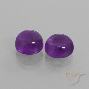 Gemas de Amatista Violeta medio natural de 4.92 ct, Redondo, Transparente