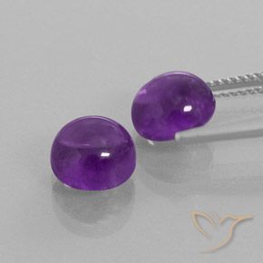Gemas de Amatista Violeta medio natural de 4.92 ct, Redondo, Transparente