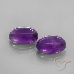 Gemas de Amatista Violeta medio natural de 13.00 ct, Ovalada, Transparente