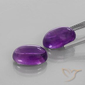 Gemas de Amatista Violeta medio natural de 13.00 ct, Ovalada, Transparente