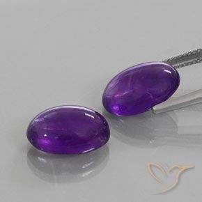 Gemas de Amatista Violeta oscuro natural de 12.26 ct, Ovalada, Transparente