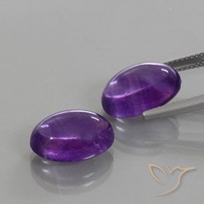 Gemas de Amatista Violeta oscuro natural de 13.57 ct, Ovalada, Transparente