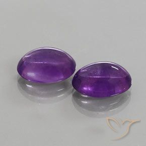 Gemas de Amatista Violeta oscuro medio natural de 12.26 ct, Ovalada, Transparente