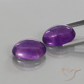 Gemas de Amatista Violeta oscuro medio natural de 12.26 ct, Ovalada, Transparente