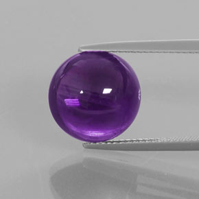 Amatista Morado natural de 9.11 ct, Corte Redondo, Transparente