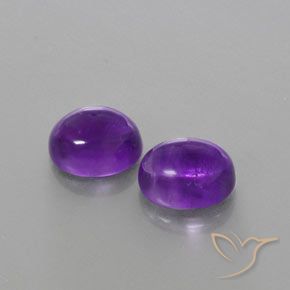 Gemas de Amatista Violeta oscuro natural de 6.14 ct, Ovalada, Transparente