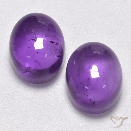 7.26ctw Natural Violeta oscuro Amatista, Ovalada, Transparente