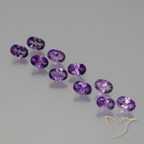 Gemas de amatista violeta medio natural de 3,97 ct, corte óvalo, VS