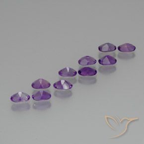 Gemas de amatista violeta medio natural de 3,97 ct, corte óvalo, VS