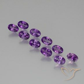Gemas de Amatista Violeta medio natural de 4.10 ct, Ovalada, VS