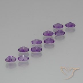 Gemas de Amatista Violeta medio natural de 4.10 ct, Ovalada, VS