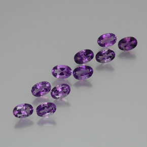 Gemas de Amatista Violeta púrpura natural de 3.85 ct, Corte Óvalo, VS
