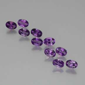 Gemas de Amatista Violeta púrpura natural de 3.85 ct, Corte Óvalo, VS