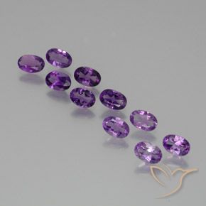 Gemas de Amatista Violeta púrpura oscuro medio natural de 3.61 ct, Ovalada, VS