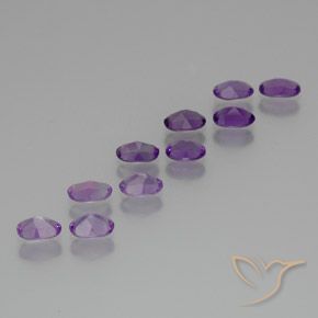 Gemas de Amatista Violeta púrpura oscuro medio natural de 3.61 ct, Ovalada, VS