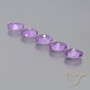 Gemas de Amatista Violeta rosáceo medio natural de 3.40 ct, Ovalada, VS