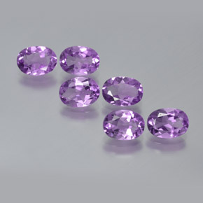 Gemas de Amatista Violeta púrpura medio natural de 4.25 ct, Corte Óvalo, VS