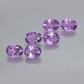 Gemas de Amatista Violeta púrpura medio natural de 4.25 ct, Corte Óvalo, VS