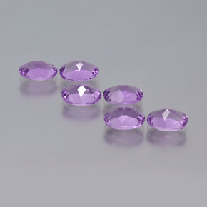 Gemas de Amatista Violeta púrpura medio natural de 4.25 ct, Corte Óvalo, VS
