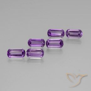 Gemas de Amatista Violeta medio natural de 6.45 ct, Elegante, VS