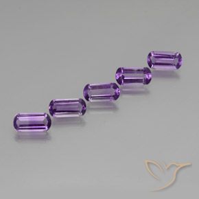 Gemas de Amatista Violeta púrpura oscuro medio natural de 5.09 ct, Elegante, VS