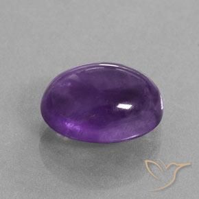 Amatista Violeta oscuro natural de 5.10 ct, Ovalada, Transparente / Translúcido