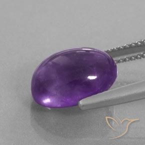 Amatista Violeta oscuro natural de 5.10 ct, Ovalada, Transparente / Translúcido