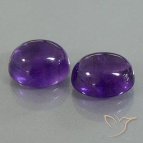 Gemas de Amatista Violeta medio natural de 8.16 ct, Ovalada, Transparente / Translúcido