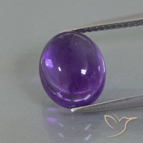 3.74ct Natural Violeta medio Amatista, Ovalada, Transparente / Translúcido