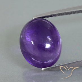 3.56ct Natural Violeta medio Amatista, Ovalada, Transparente / Translúcido