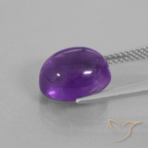 Amatista Violeta púrpura natural de 4.27 ct, Ovalada, Transparente / Translúcido