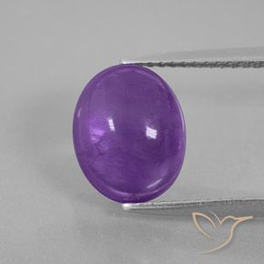Amatista Violeta oscuro medio natural de 3.62 ct, Ovalada, Transparente / Translúcido