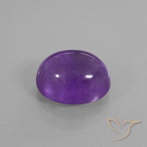 Amatista Violeta oscuro medio natural de 3.62 ct, Ovalada, Transparente / Translúcido