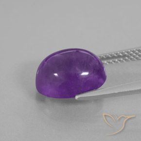 Amatista Violeta oscuro medio natural de 3.62 ct, Ovalada, Transparente / Translúcido
