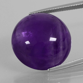 Amatista Violeta natural de 26.75 ct, Corte Redondo, Transparente