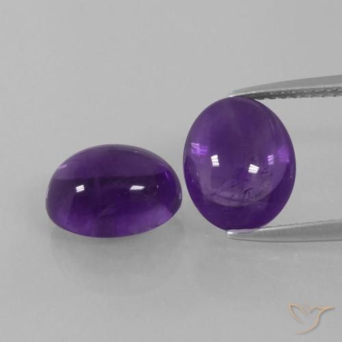 6.18ctw Natural Violeta medio Amatista, Ovalada, Transparente