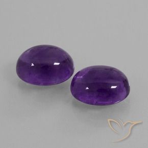 Gemas de Amatista Violeta medio natural de 7.85 ct, Ovalada, Transparente