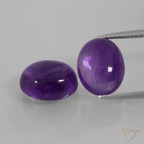 8.43ctw Natural Violeta medio Amatista, Ovalada, Transparente