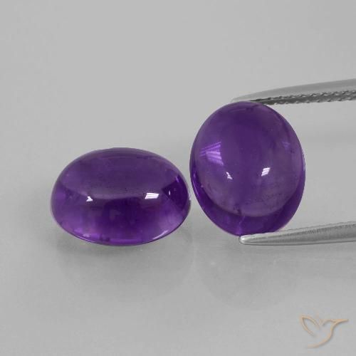 8.12ctw Natural Violeta medio Amatista, Ovalada, Transparente