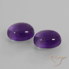 Gemas de Amatista Violeta medio natural de 8.26 ct, Ovalada, Transparente
