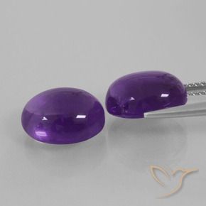 Gemas de Amatista Violeta medio natural de 8.26 ct, Ovalada, Transparente
