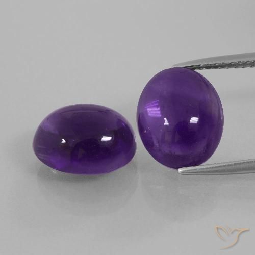 8.46ctw Natural Violeta medio Amatista, Ovalada, Transparente